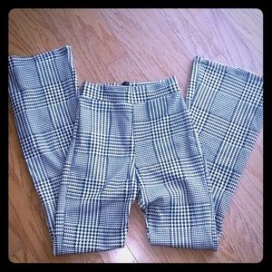 Houndstooth wide leg trousers